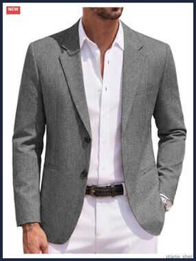 Men's Casual Sport Coat Blazer Lightweight Suit Jacket Notch Lapel Regular Fit